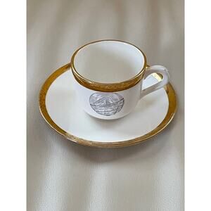 Vintage Sabin Crest O Gold Glacier National Park Cup and Plate Set